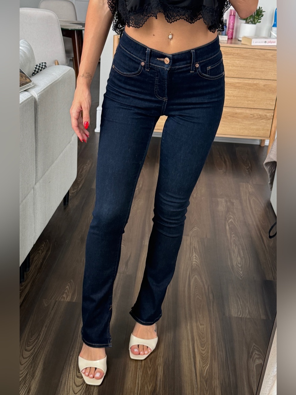 Dark blue jeans